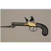 Image 1 : Center hammer Flintlock pistol with under  mounted spring bayonet and brass frame signed  on left bu