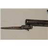 Image 5 : Center hammer Flintlock pistol with under  mounted spring bayonet and brass frame signed  on left bu