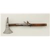 Image 3 : A French style boarding axe with Flintlock  pistol, lock marked with proof and initials  “I.F”, tang