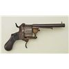 Image 1 : 12 shot pinfire revolver in 11mm possibly  German with illegible markings. Good  condition with some