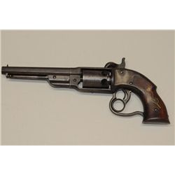 Savage, Navy, model 36 caliber revolver with  7 1/8” octagon barrel with brown patina  finish, wood 