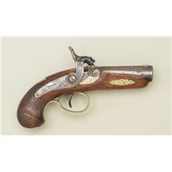 Henry Deringer percussion pistol in  approximately .45 caliber with seven (7)  groove rifling and ty