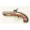 Image 4 : Henry Deringer percussion pistol in  approximately .45 caliber with seven (7)  groove rifling and ty