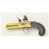 4 barrel tap-action Flintlock pistol with  brass body signed”Oakes, London”.  The pistol  measures 8