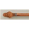 Image 2 : Antique collector's quality carved wood cane  with top portion showing figure of bearded  scholar po