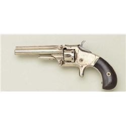 Smith & Wesson 1st Model 3rd issue 22 cal 7  shot revolver, nickel plated, rosewood grips,  serial #