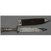 Image 3 : Cutlery handled spear point Bowie with  scabbard and finely etched blade reading  “Americans must an