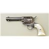 Colt SAA revolver, .41 cal., 4-3/4” barrel,  blue and case hardened finish, raised carved  pearl gri
