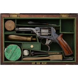 W. Tranter Civil War period cased percussion  double action revolver, #11205T, .33 CAL,  3.75" barre