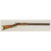 American heavy barrel percussion rifle with  mule-ear style hammer half stocked, brass  mounts, circ