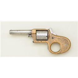 James Reid No. 1 knuckle-duster 32 rim fire  caliber revolver, 3" round barrel engraved  brass frame