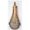 Colt powder flask of style associated with  Colt Paterson long arms and Dragoons showing  plunger to