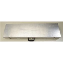 Heavy Duty Aluminum rifle case by KMP in  overall very good condition with foam  interior, approx 52