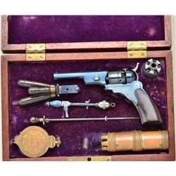 Miniature 1/3 scale Colt pocket Paterson  revolver by Weston cased with full access and  hand engrav