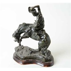Posthumous casting of Bronco by Remington  signed Roman Bronze Works, NY and copyright  marked 1922 