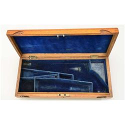 Rare original case for Colt London Dragoon  showing partition style interior lined in  blue velvetee