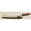Image 7 : Japanese wakasashi or medium size sword with  old handmade blade and fine silver mounts  with decora