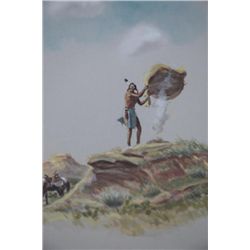 Original water color on paper signed lower  right “Byron B. Wolfe” from his sketch book  and entitle