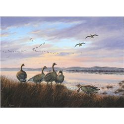 An original oil painting on artist board  signed lower left Maass; measures 24” x 32”;  condition is