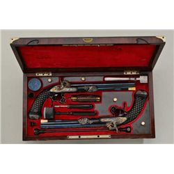 Hi-Art pair of exhibition quality percussion  dueling pistols with royal provenance signed  Lebeda A