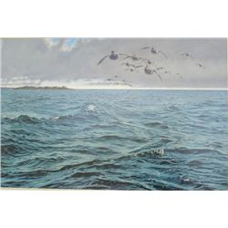 Original oil painting on canvas laid down on  board signed lower right Larry Barton (born  1906 died