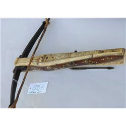 Saxon crossbow with carved bone inlay circa  1580-1650. The iron bow measures 21 1/2"  across and re