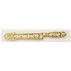 Image 1 : Stunning and elaborate gaucho knife with  raised gold on silver decorations with small  jewels in it