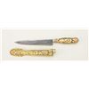 Image 4 : Stunning and elaborate gaucho knife with  raised gold on silver decorations with small  jewels in it