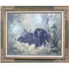 Image 2 : Original oil painting on canvas signed lower  left Doug Van Howd portraying two (2) Cape  buffalo in