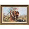 Image 2 : Original oil painting of Bull Elephant by  world recognized African Wildlife Artist  David Sheppard 