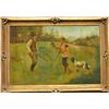 Image 2 : Well-known original oil on canvas attributed  to noted American artist A. B. Frost  (1851-1928). Mea