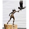 Image 2 : Pair of bronze statues by Doug Van Howd  numbered 1 of 50. Showing Indian brave and  Eagle and Maide