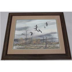 Original watercolor on paper signed lower  left David Hagerbaumer (born 1921). The  painting approxi