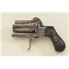 Image 3 : Antique European six shot pinfire pistol with  folding trigger, engraved frame and barrel  assembly,
