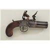 Image 1 : Rare and desirable 7 shot Flintlock revolving  pepperbox pistol signed “Bate, London” circa  early 1