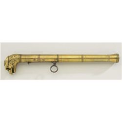 Day’s patent Truncheon pistol constructed of  brass with eagle head and under hammer  percussion mec