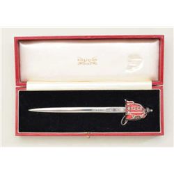 Cased miniature Scottish basket hilt sword by  "Wilkinson" with fully etched blade and  makers marke