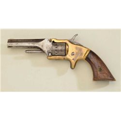 American Standard Tool Co. tip-up 7 shot spur  trigger revolver, brass frame, wood grips,  #NVSN.  T