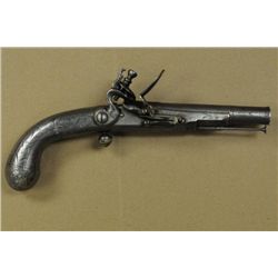 Scottish pocket size all metal Flintlock  Highland style pistol with lobe butt and ball  trigger sig