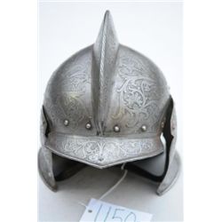 Germanic 17th century cabaset with Suhl  Armoury mark on brim. The helmet shows 19th  century etchin