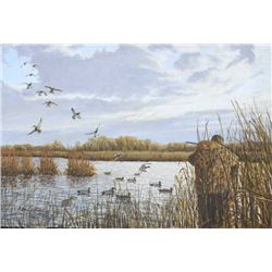 Original oil painting on canvas signed lower  left Peter Corbin 1982. Titled on reverse  “Totally Co