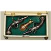 Image 9 : Cased pair of diminutive Flintlock pistols  signed “Perronne Fils” and “a Avignon” (circa  1790-1810