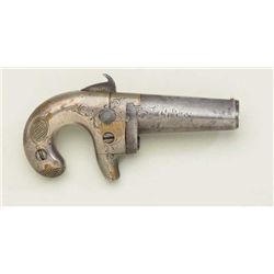 Rare Moore patent .41 caliber rimfire  derringer with engraved brass frame, 1st  model 4th variation