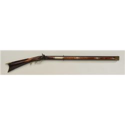 American swivel breech Kentucky style rifle  with German silver inlays and barrels signed  "B.W." on