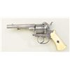 Image 2 : Double action pin fire revolver, circa  1850-1860's, 4-1/4" barrel, 9-1/2" overall,  showing fancy s