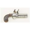 Image 1 : French style over under tap action flintlock  pistol circa about 1810. Good condition with  light cl