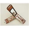 Image 1 : Mans traveling vanity and shaving set in its  original hardwood case with mirror in lid and  chamois