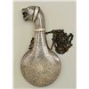 Image 4 : Ornate mid eastern powder flask probably from  India showing figural head of tiger on top  with silv