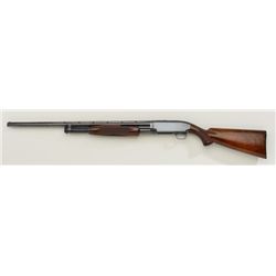 Winchester Model 12, 20 gauge shotgun custom  engraved and upgraded with 26” barrel showing  raised 
