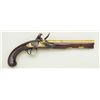Image 8 : English Flintlock pistol by “Ketland” showing  brass barrel and lock plate circa about  1800.  The p